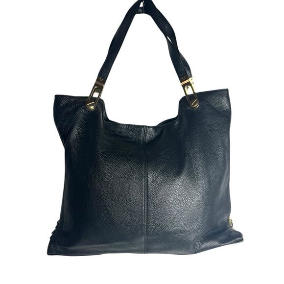 Vince Camuto Eliza Black Soft Pebbled Leather Tote Bag - Picture 3 of 13